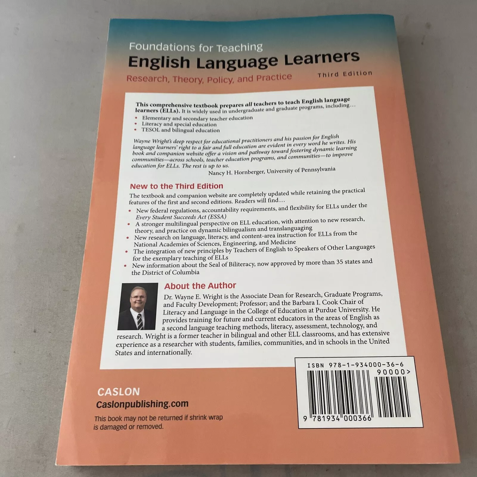 Foundations for Teaching English Language Learners: Research Theory Policy and Practice Third Edition